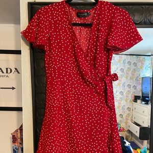 Red pokadots dress